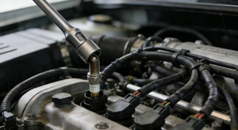 Install new spark plugs and tighten to recommended torque