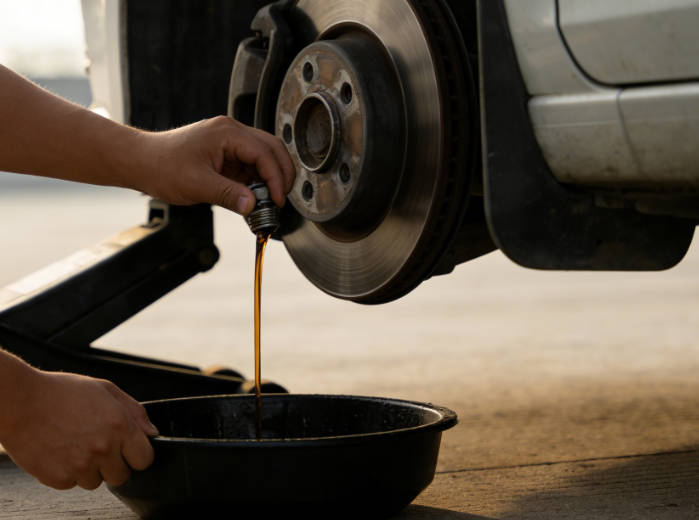 Remove drain plug and let oil drain completely