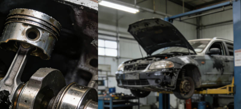 Engine failure due to dirty oil