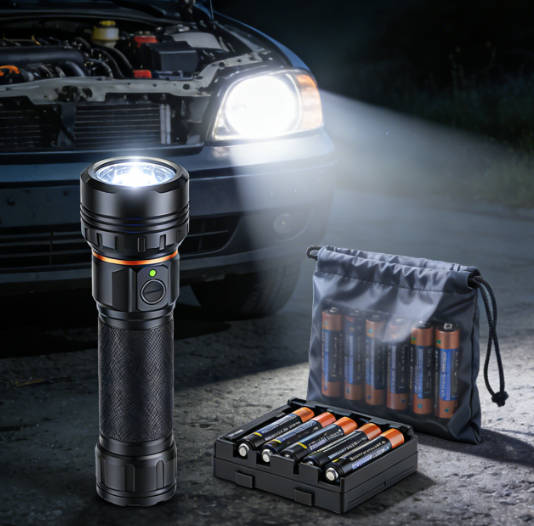 Flashlight with Extra Batteries