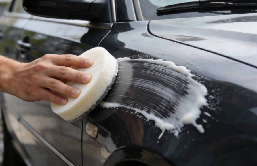 Applying car wax
