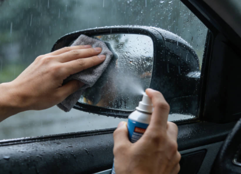 Foggy car windows after rain