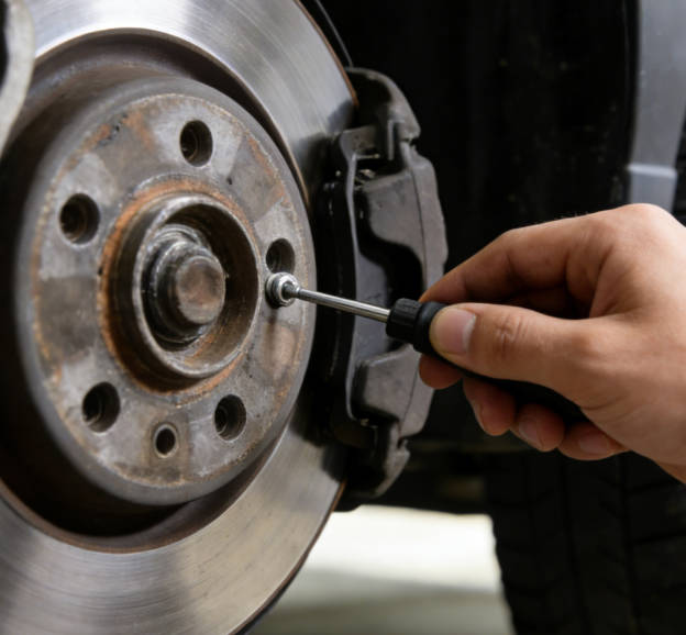 Locating brake components after removing wheel